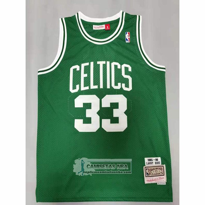 Camiseta Boston Celtics Larry Bird NO 33 Mitchell & Ness 1985-86 Verde